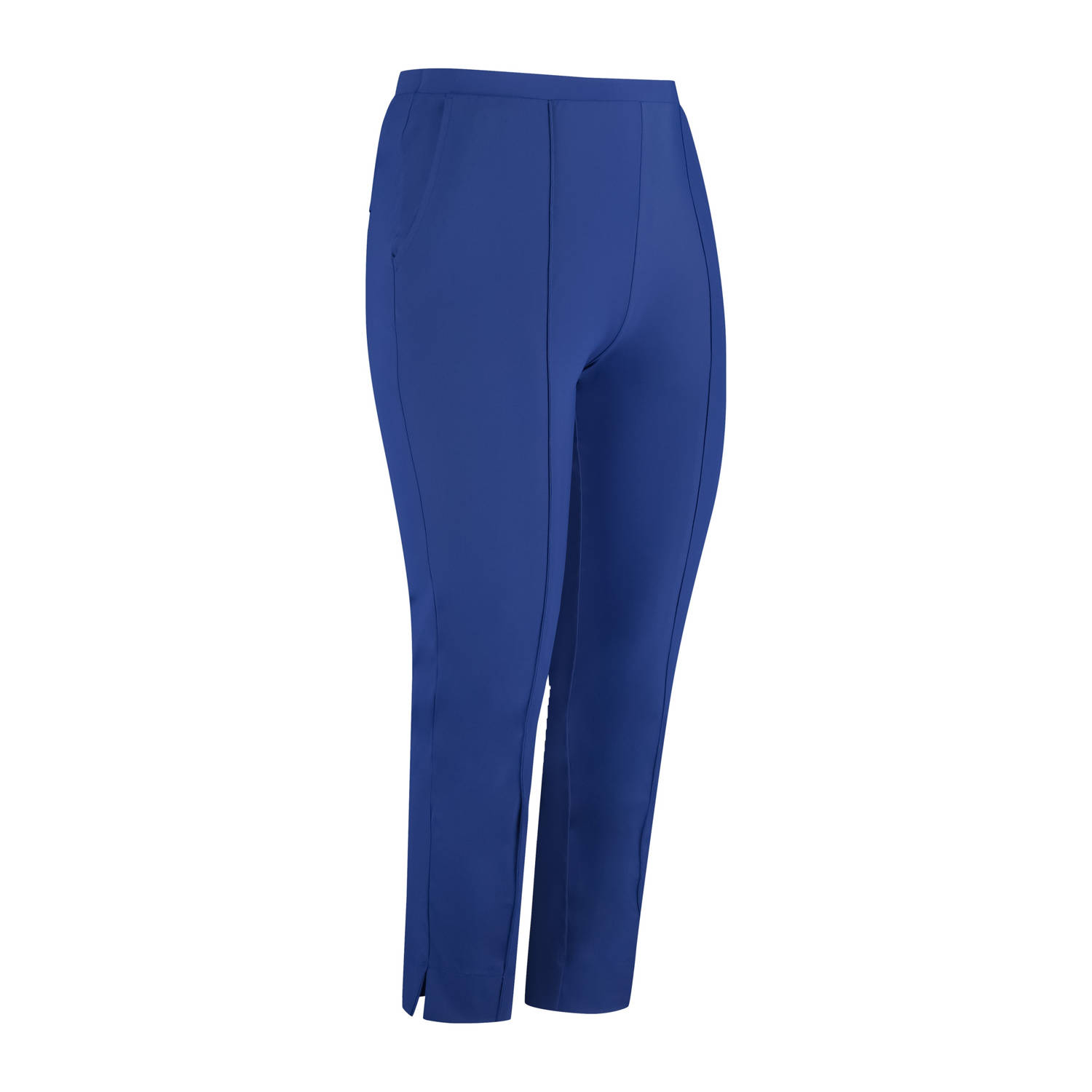 Plus Basics straight high waist broek blauw