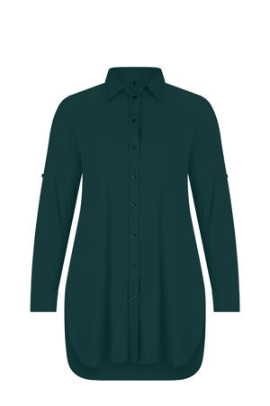 travelstof blouse donkergroen