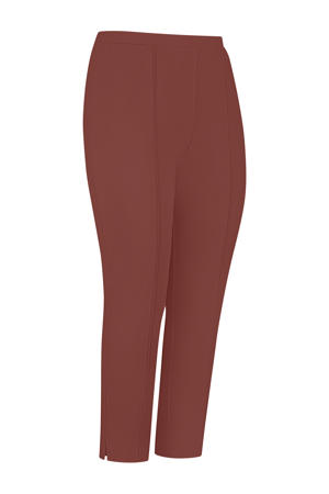 straight high waist broek roodbruin