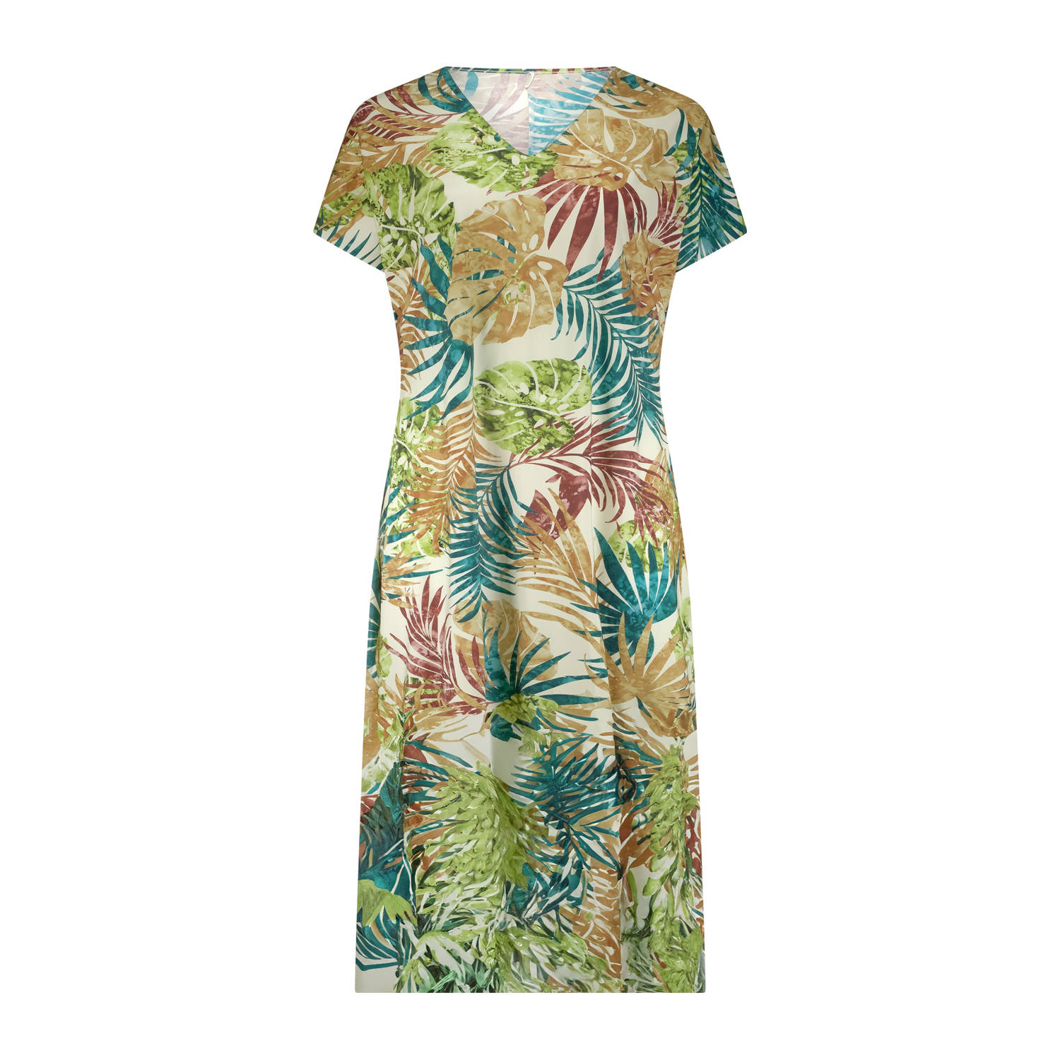 Plus Basics travelstof zomerjurk groen