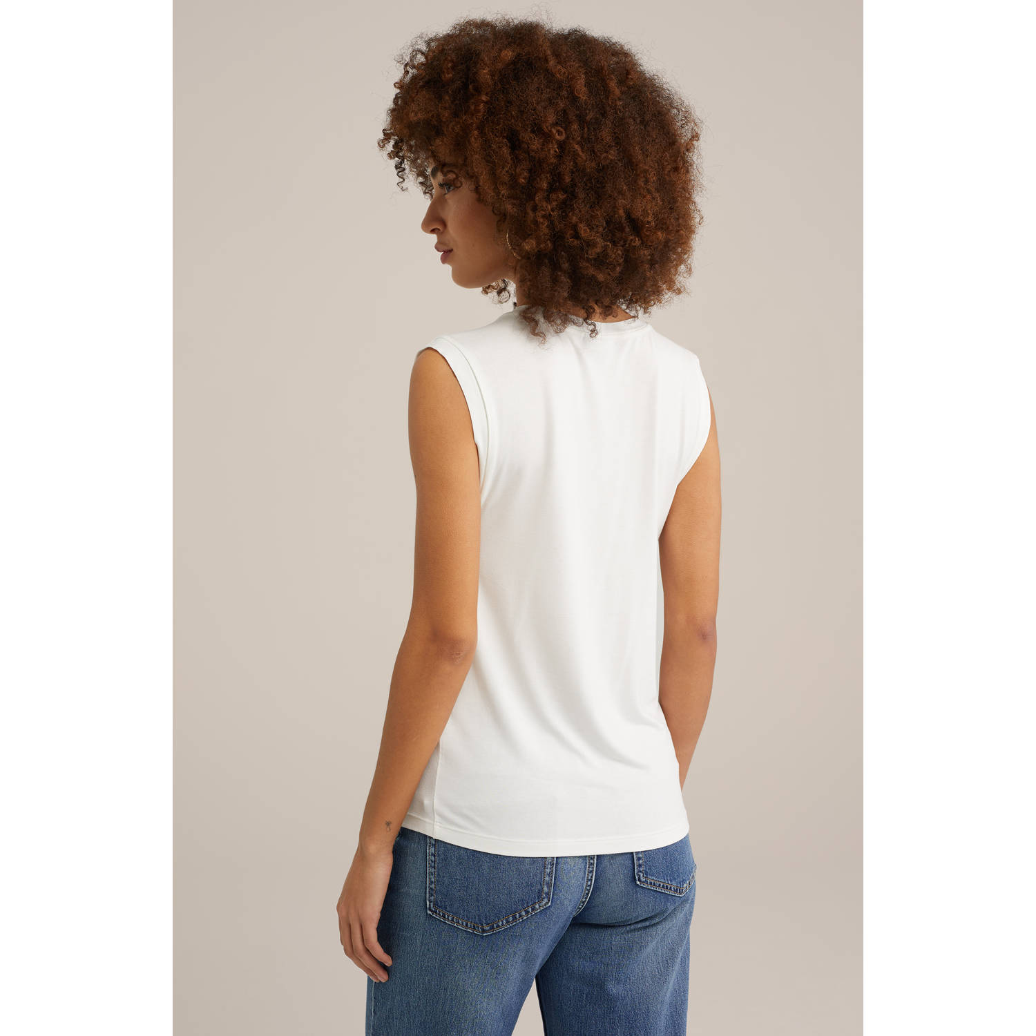 WE Fashion mouwloze top ecru