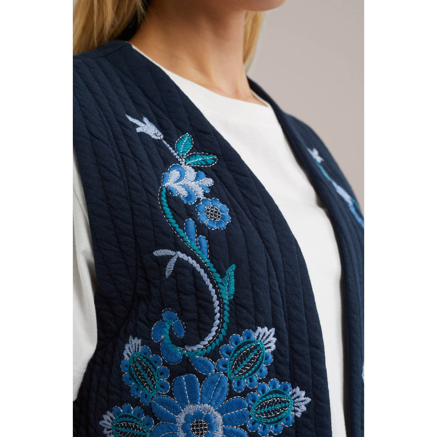 WE Fashion gilet donkerblauw