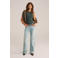WE Fashion ribgebreide haltertop - donkergroen