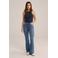WE Fashion ribgebreide haltertop - donkerblauw