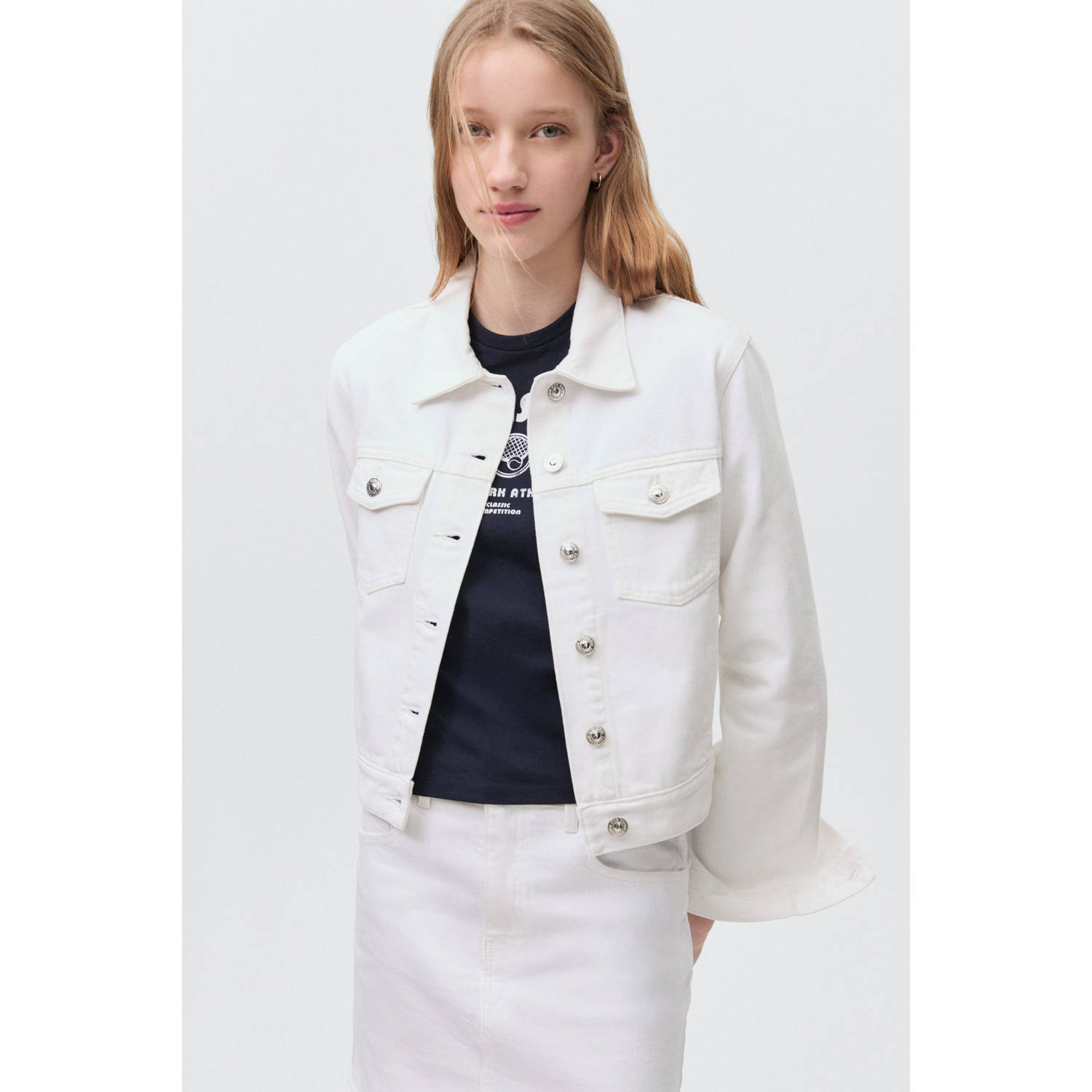 MANGO TEEN spijkerjas wit