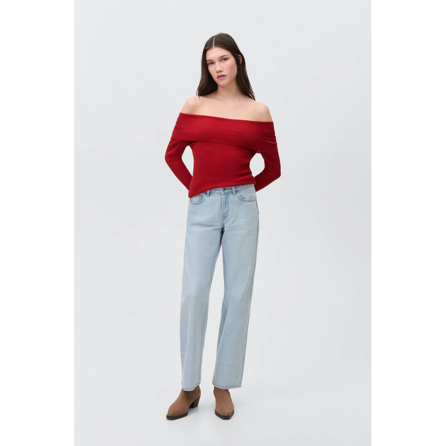 MANGO TEEN trui rood fijn gebreid