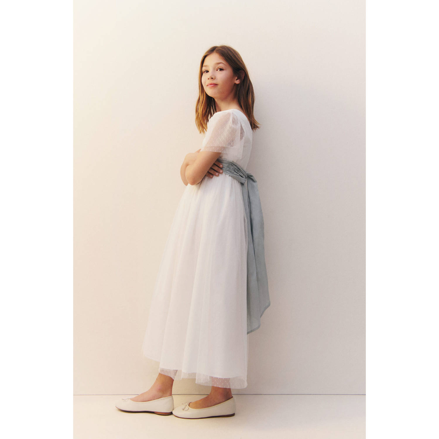 Mango Kids maxi jurk wit
