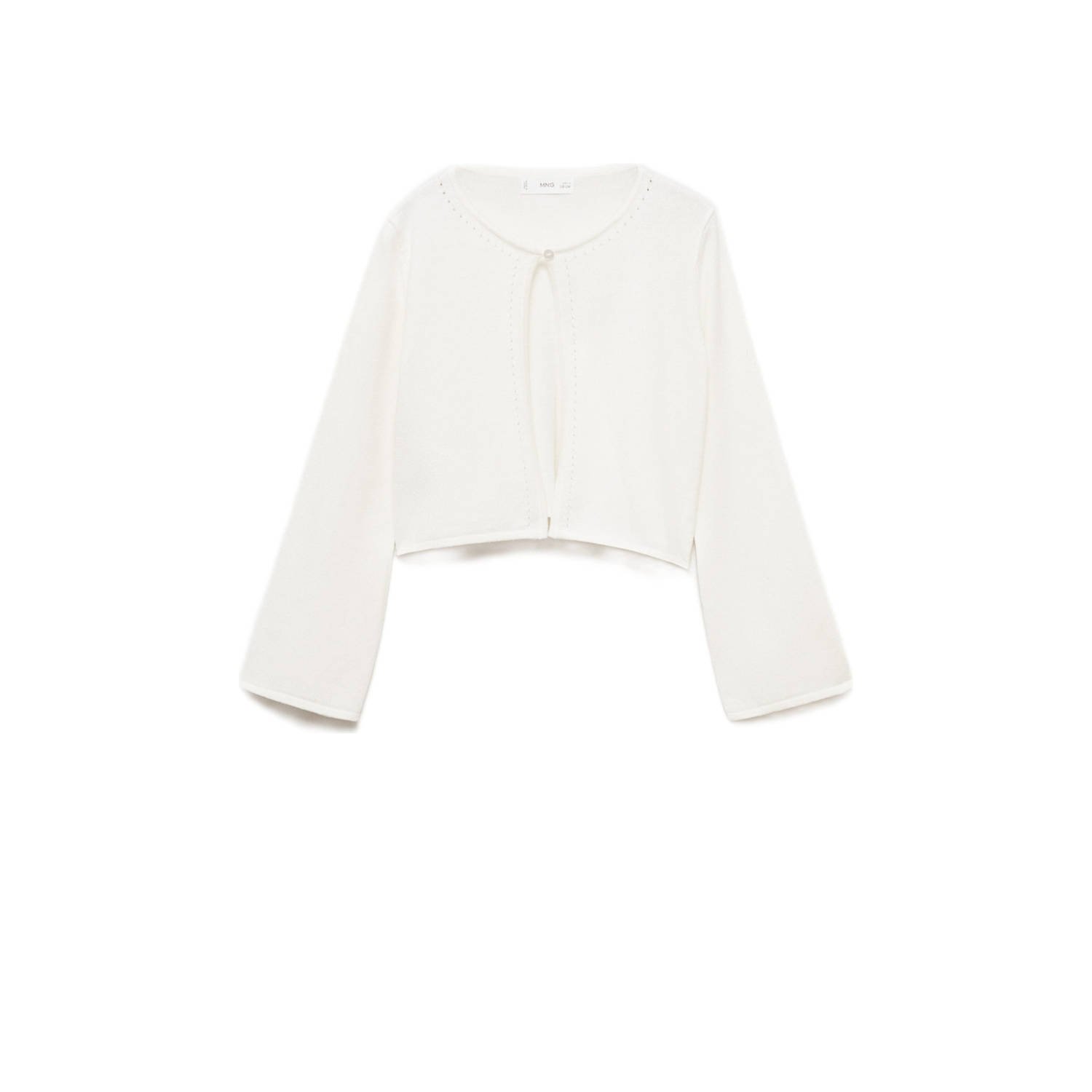 Mango Kids vest wit fijn gebreid