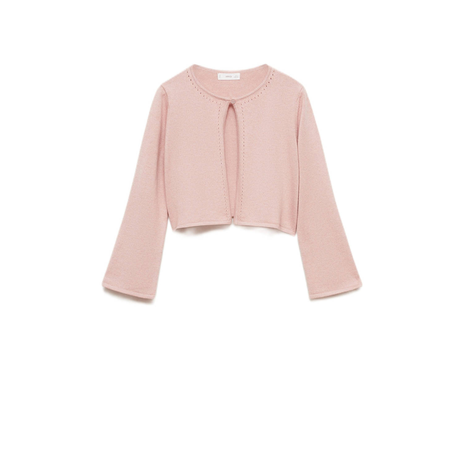 Mango Kids vest roze fijn gebreid