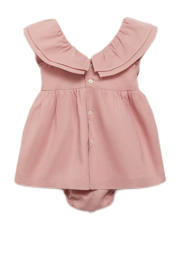 thumbnail: Mango Kids linnen newborn baby jurk met bloomer roze