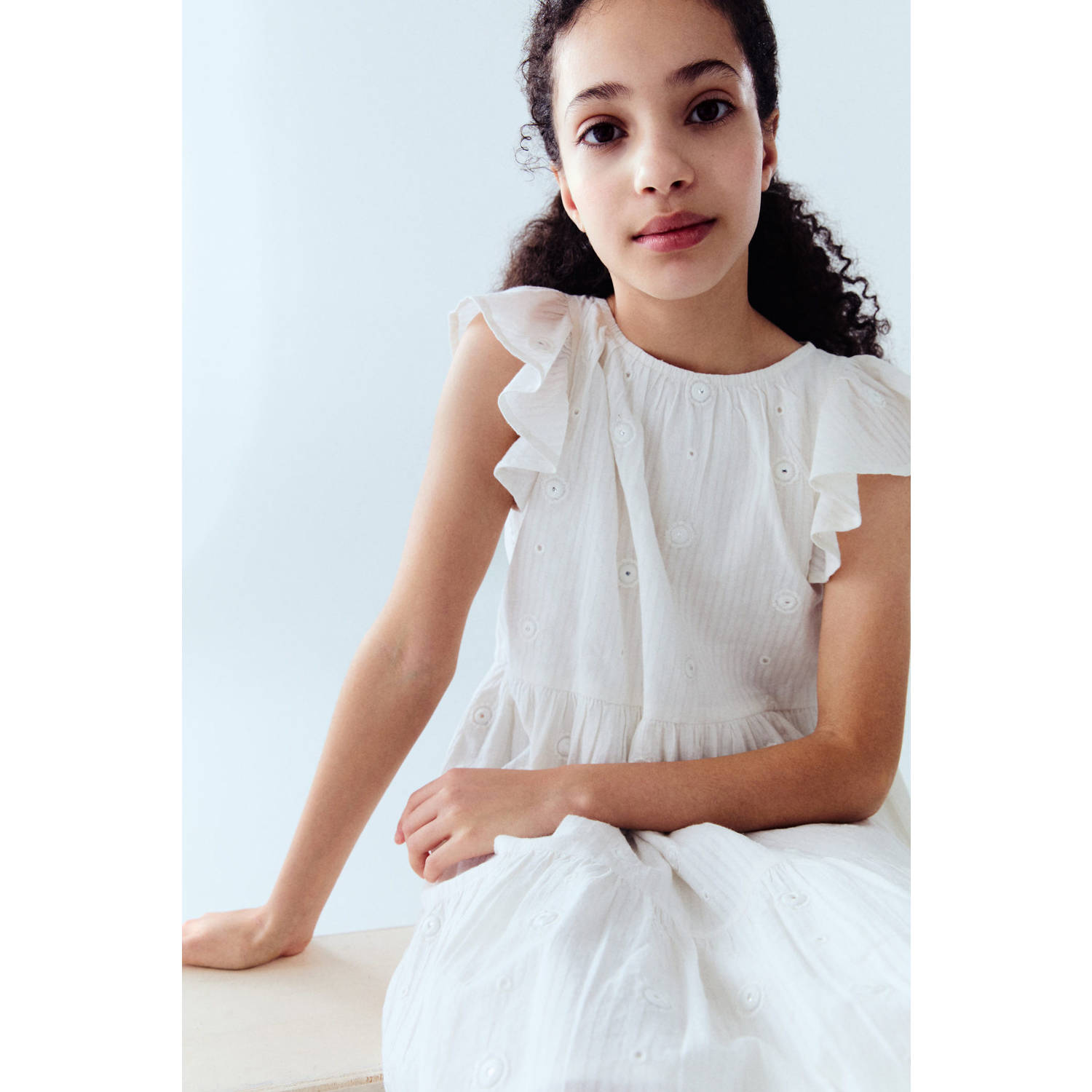Mango Kids midi jurk wit