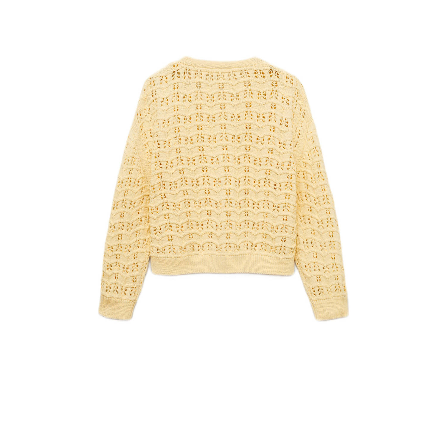 Mango Kids gebreid vest geel