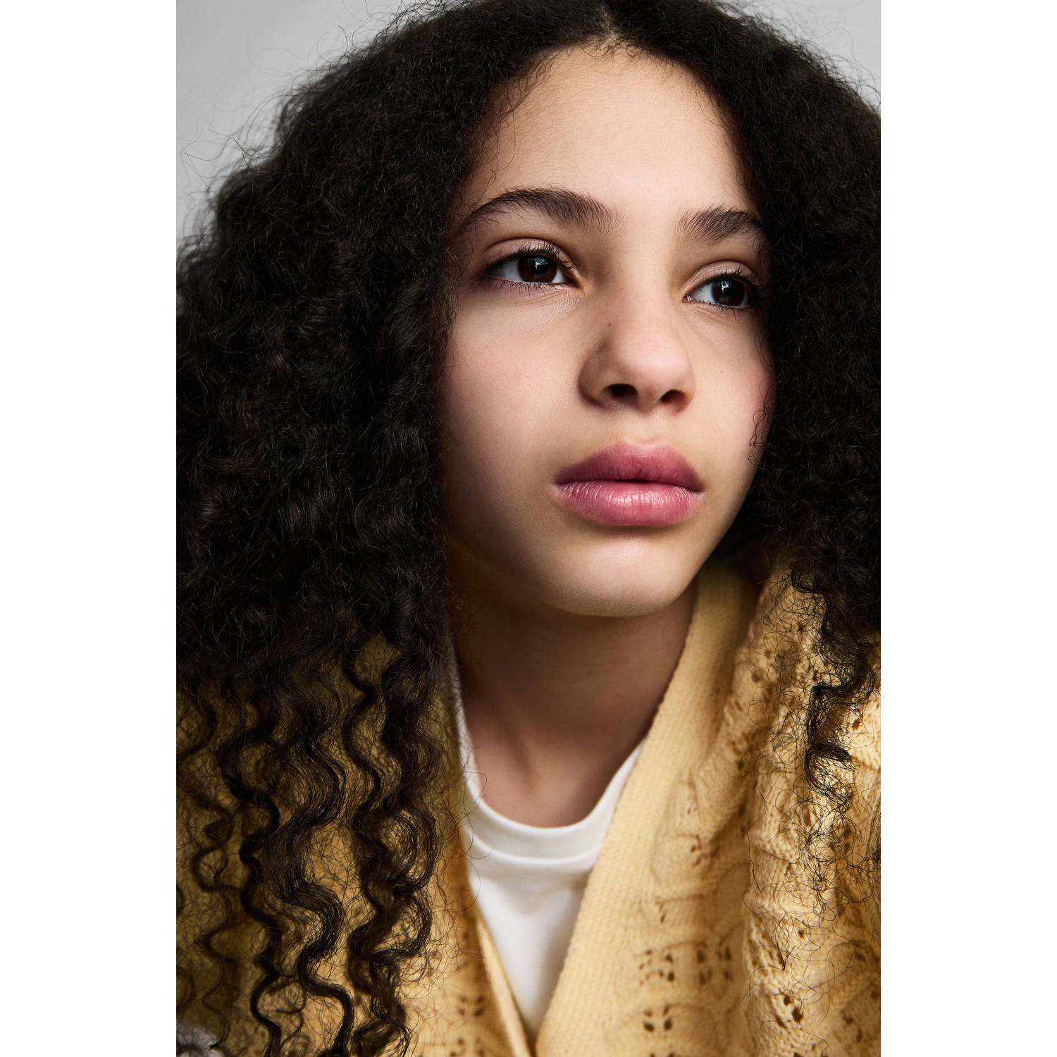 Mango Kids gebreid vest geel