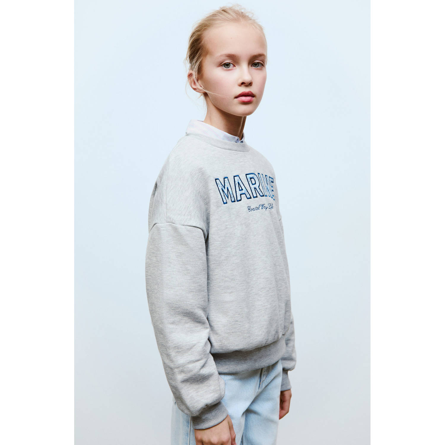 Mango Kids sweater grijs melange