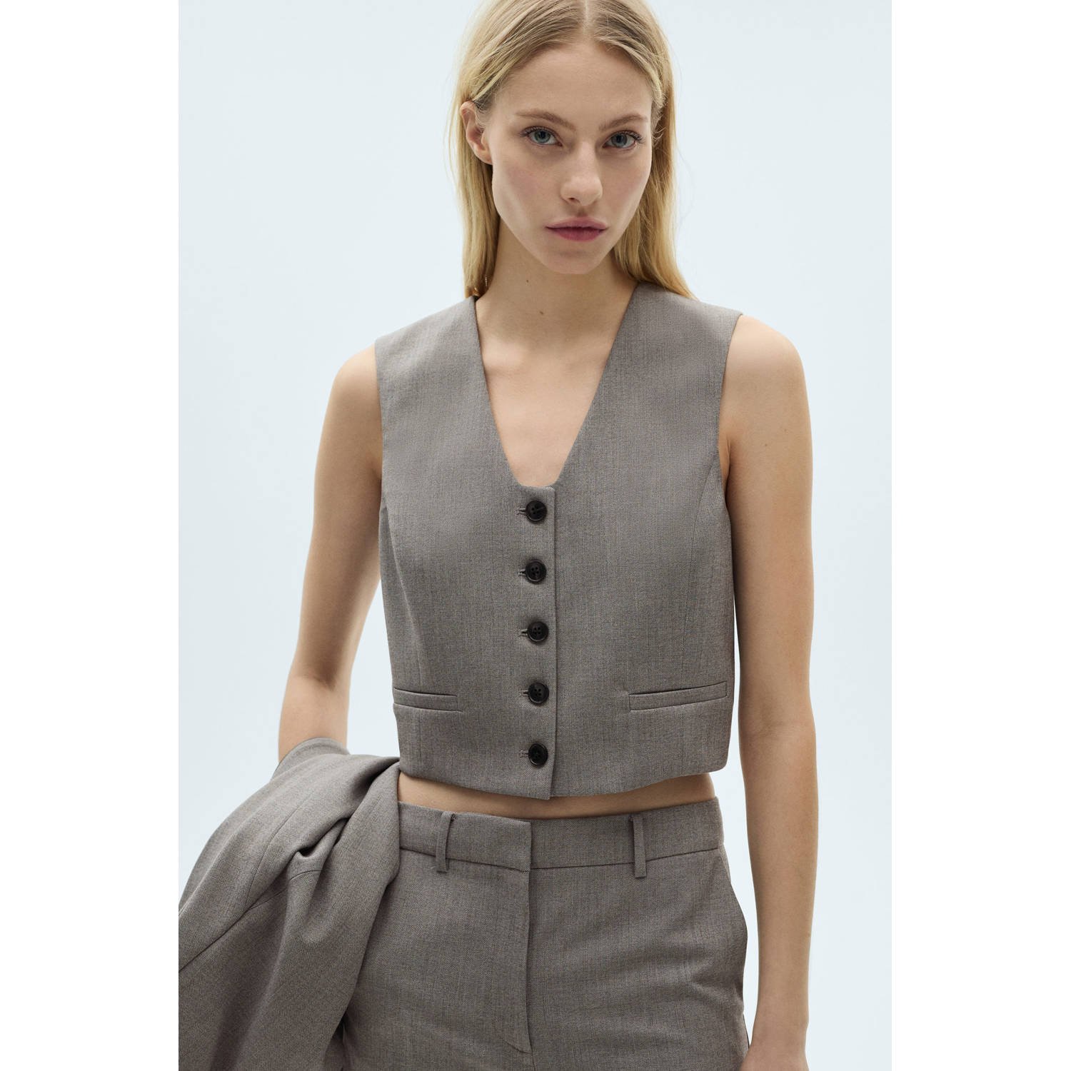 Mango gilet grijs