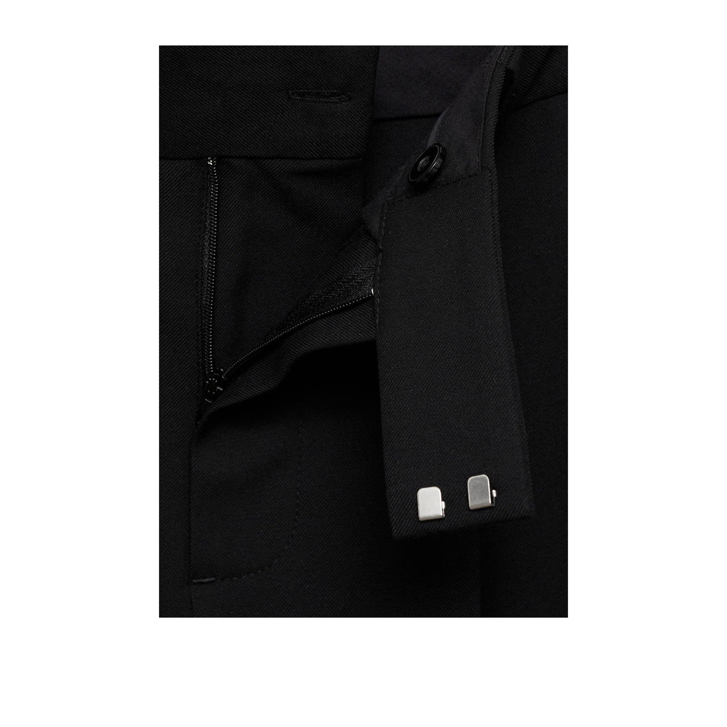 Mango straight regular waist pantalon zwart
