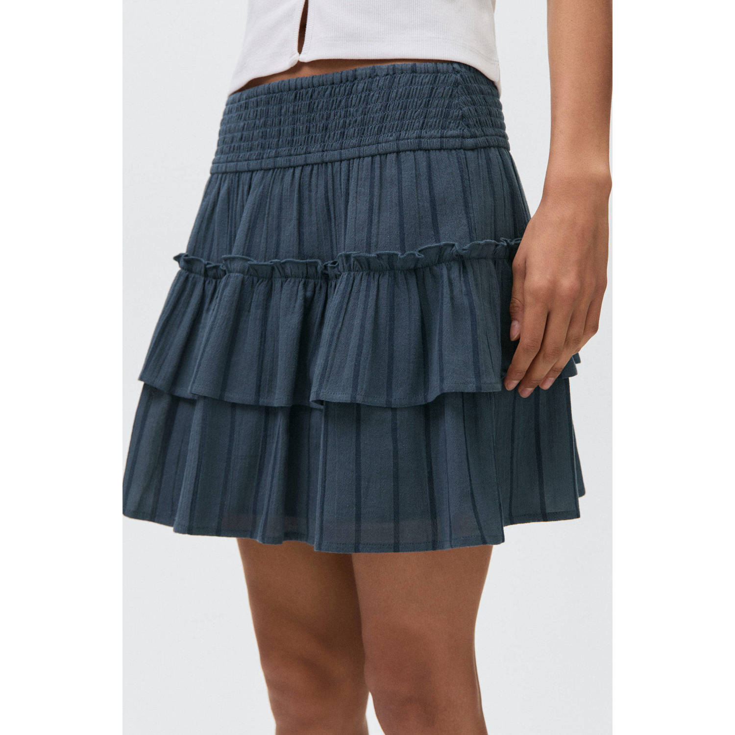 MANGO TEEN strokenrok donkerblauw