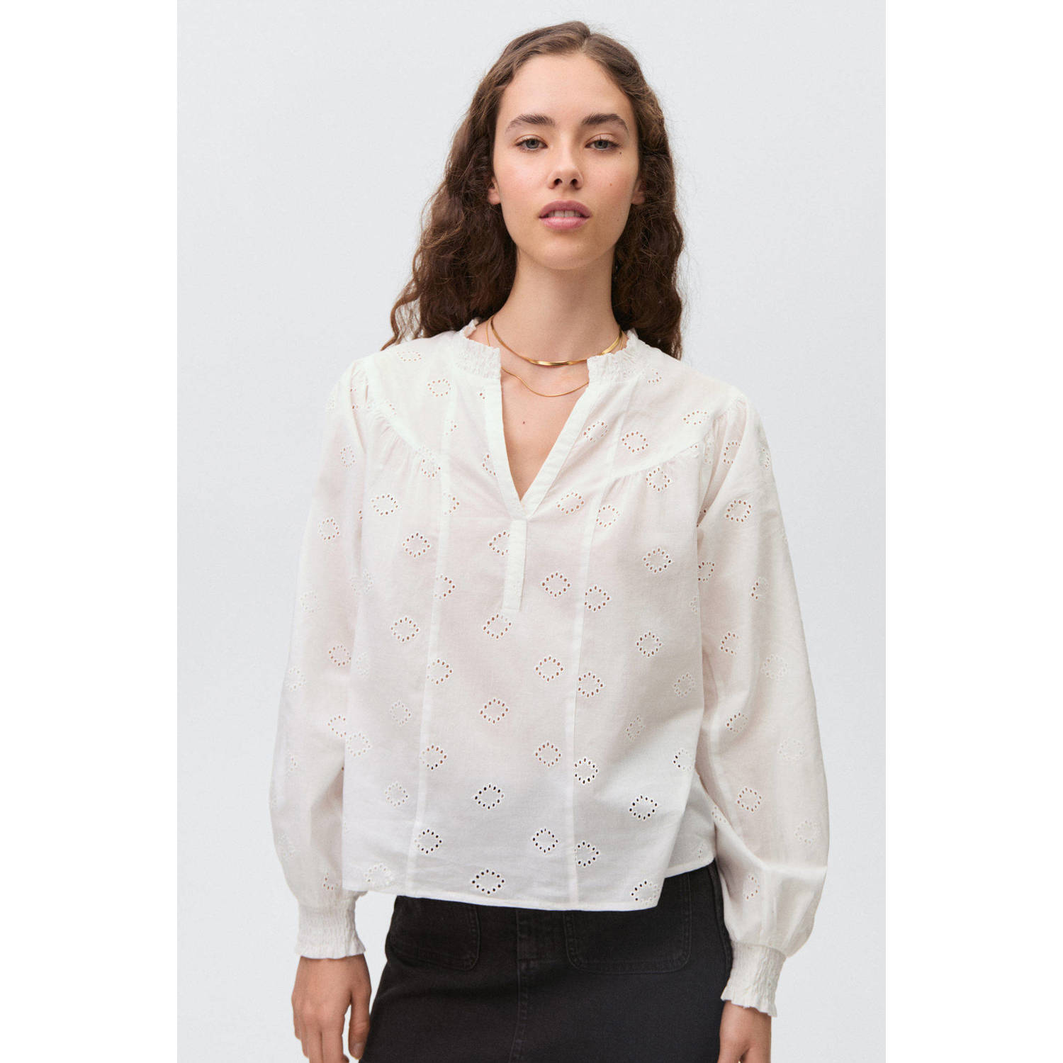 MANGO TEEN blousetop wit broderie