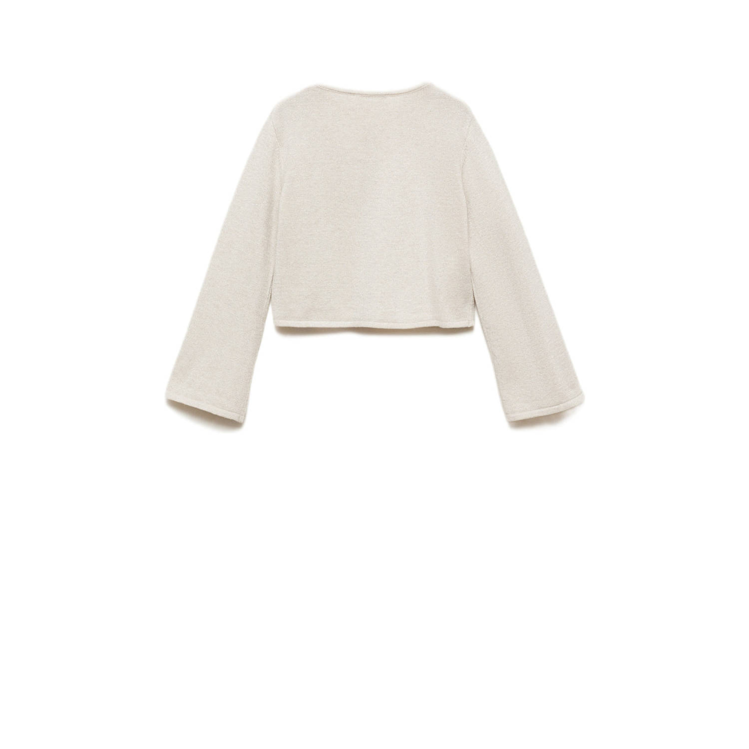 Mango Kids vest beige fijn gebreid