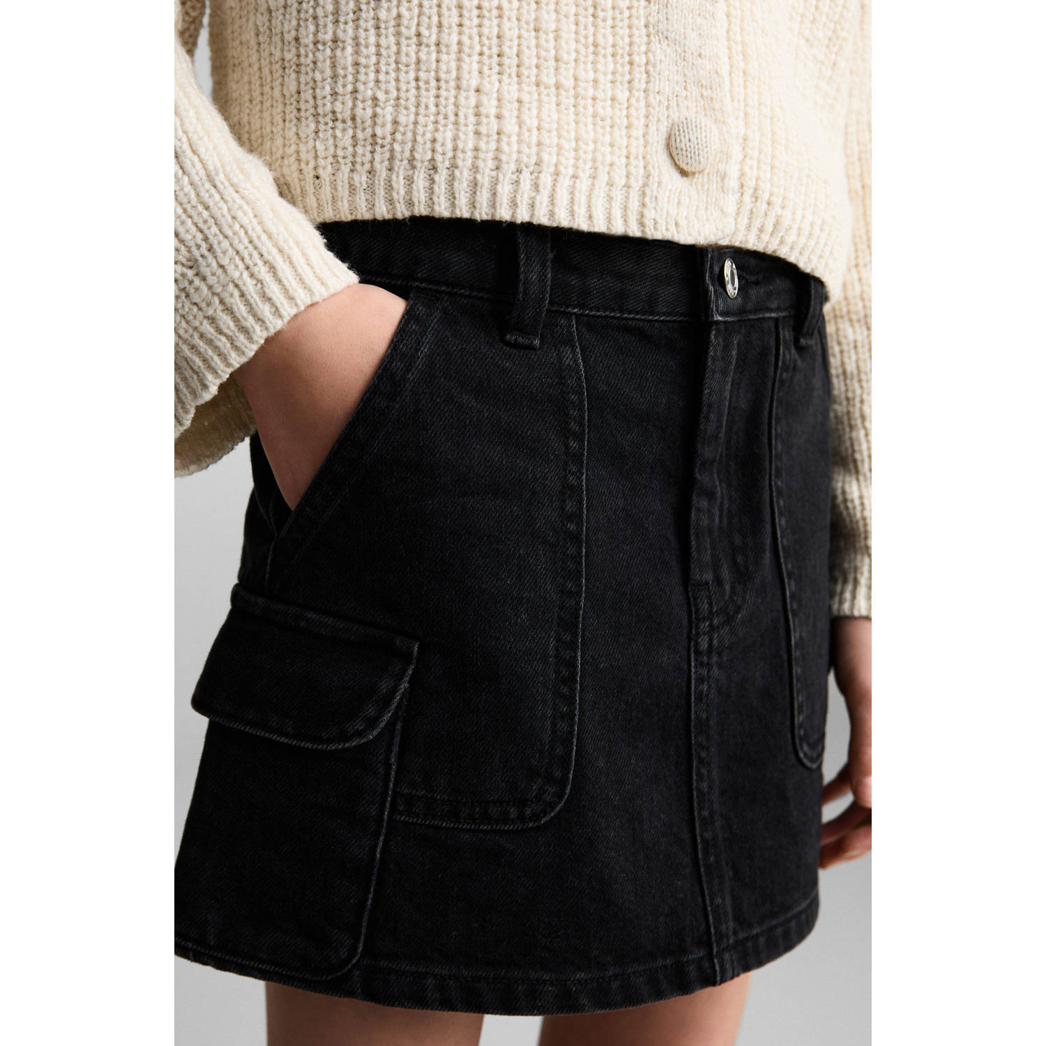 Mango Kids spijkerrok black denim