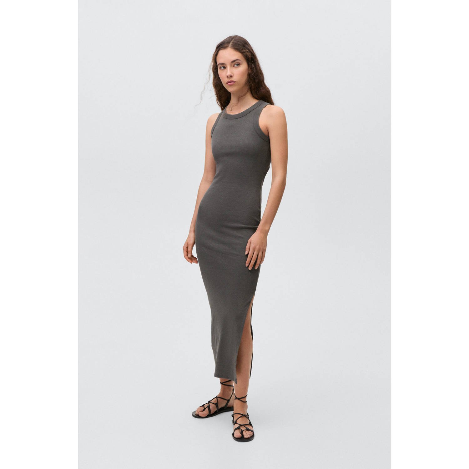 MANGO TEEN maxi jurk antraciet