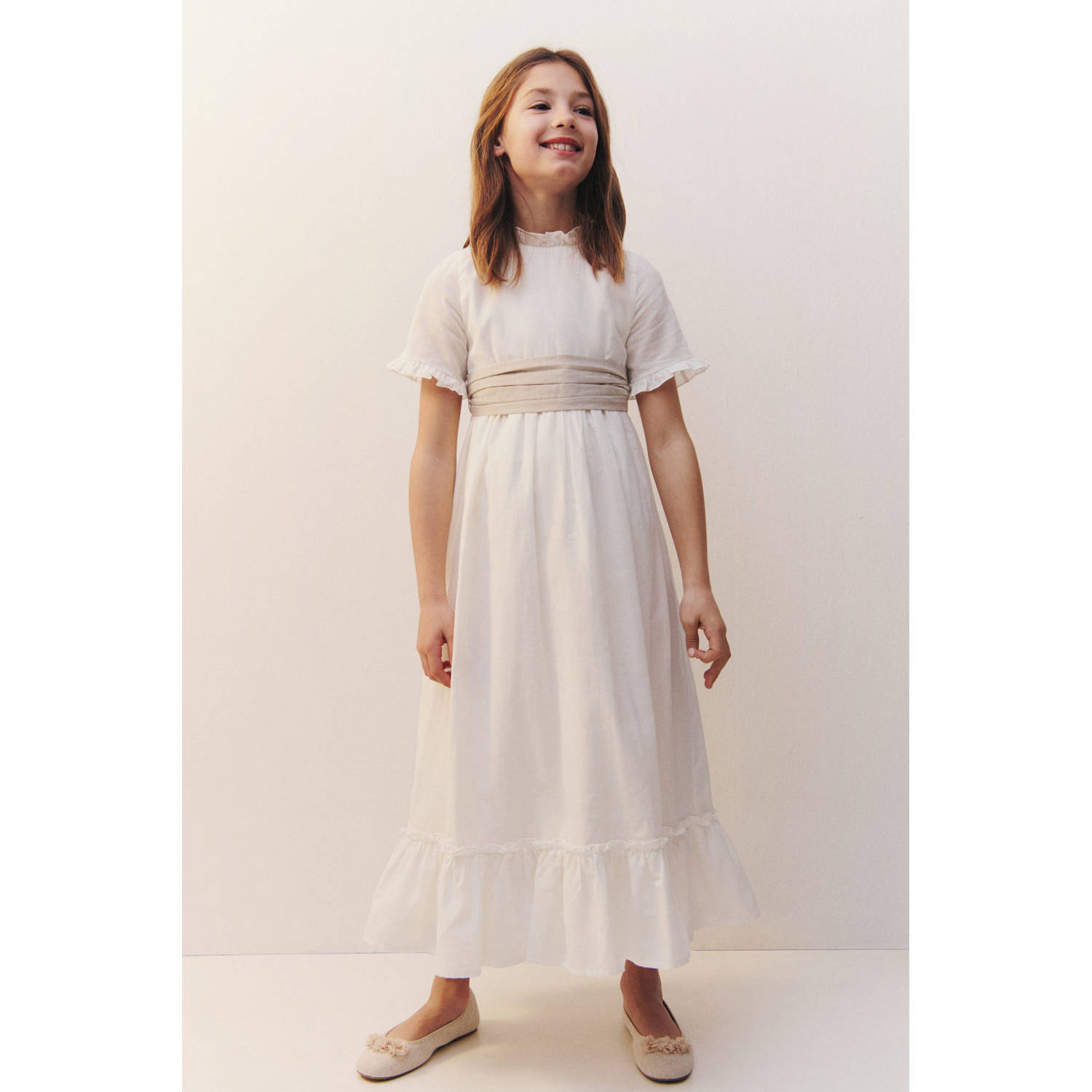 Mango Kids maxi jurk wit