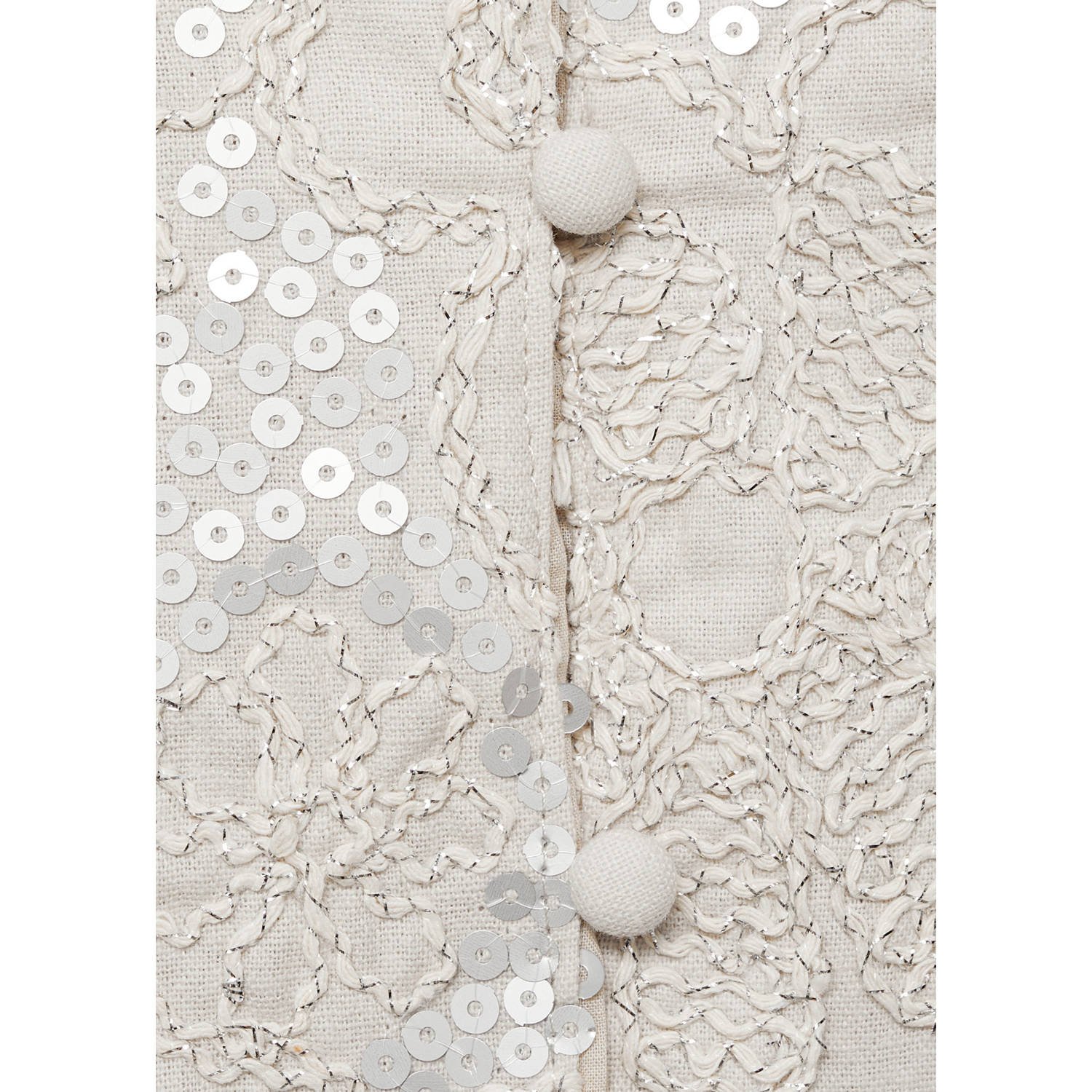 Mango Kids gilet lichtgrijs met pailletten