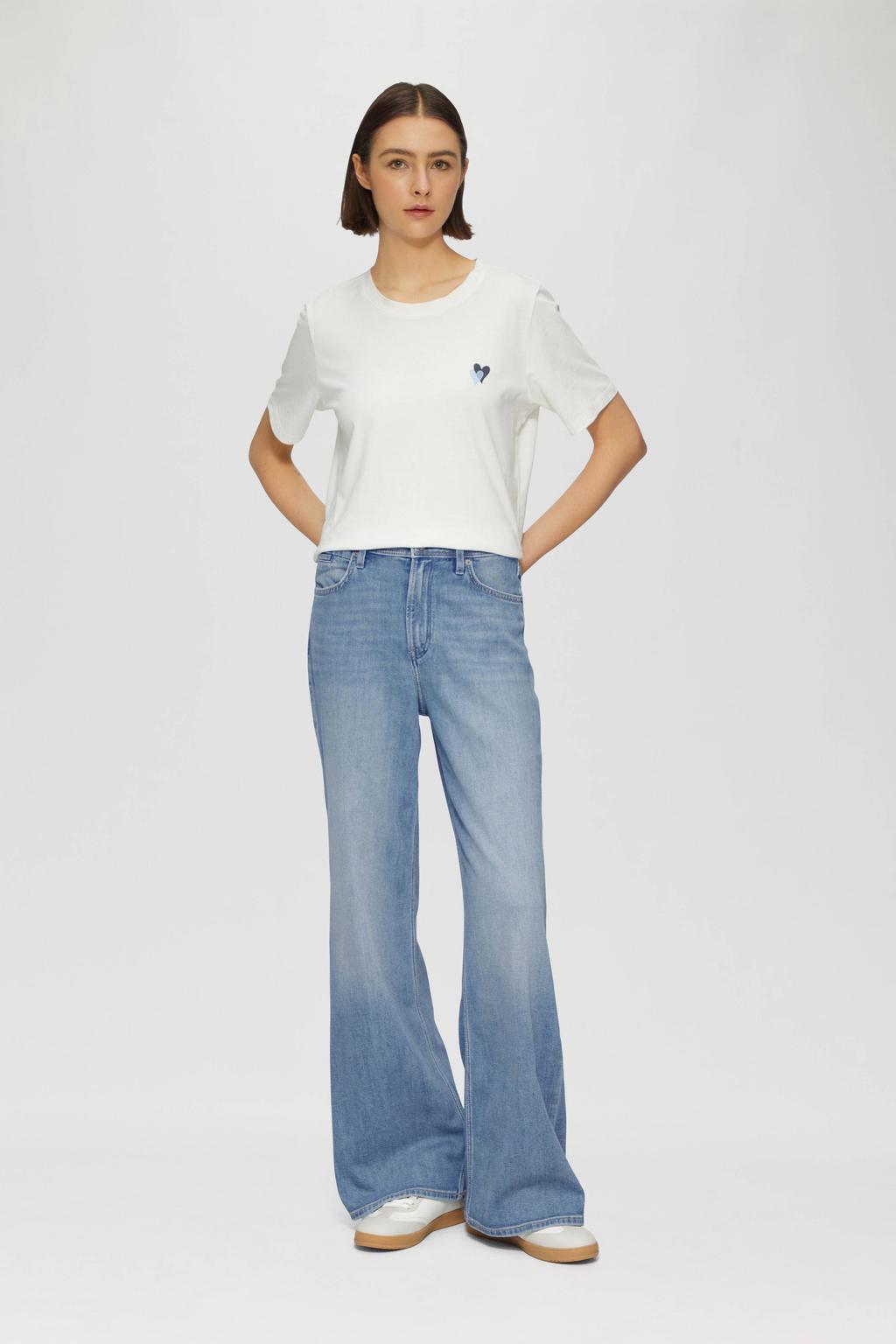 s.Oliver high waist wide leg jeans light blue