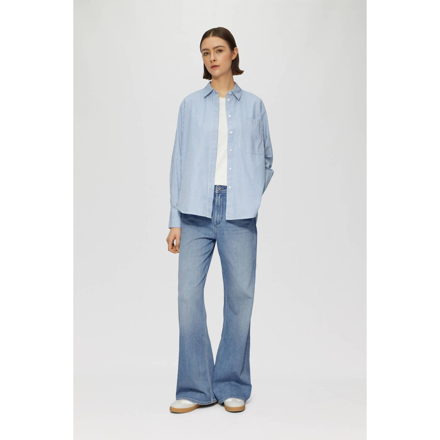 S.Oliver RED LABEL Regular fit wide leg jeans van katoenmix model 'SURI'