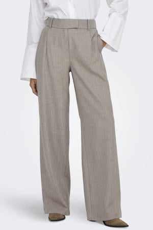 straight high waist pantalon zand