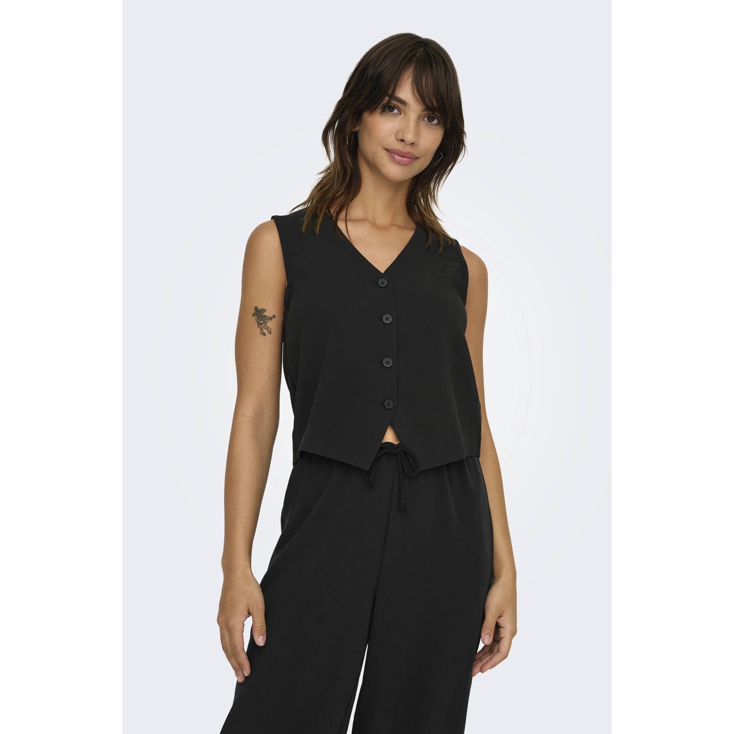 Only Regular fit stoffen gilet met viscose model 'THANA LIFE'