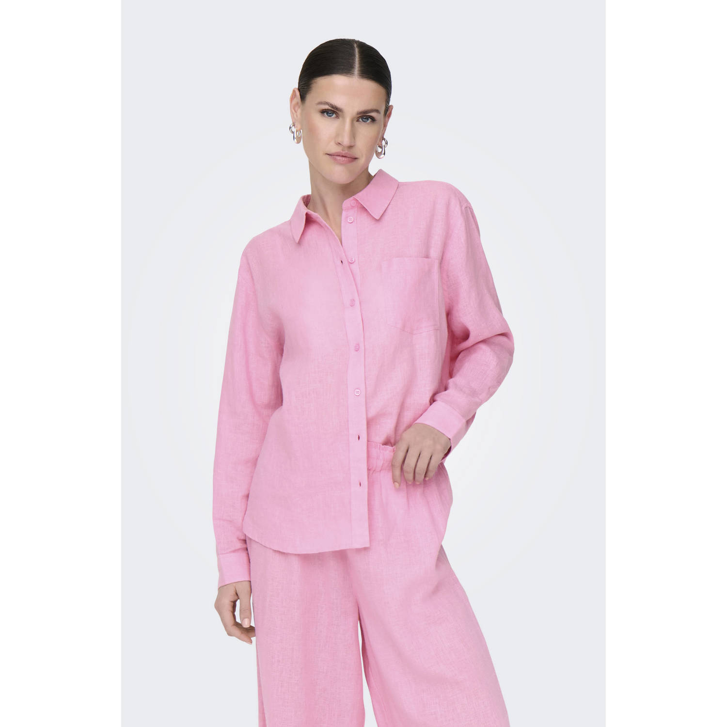 ONLY linnen blouse roze