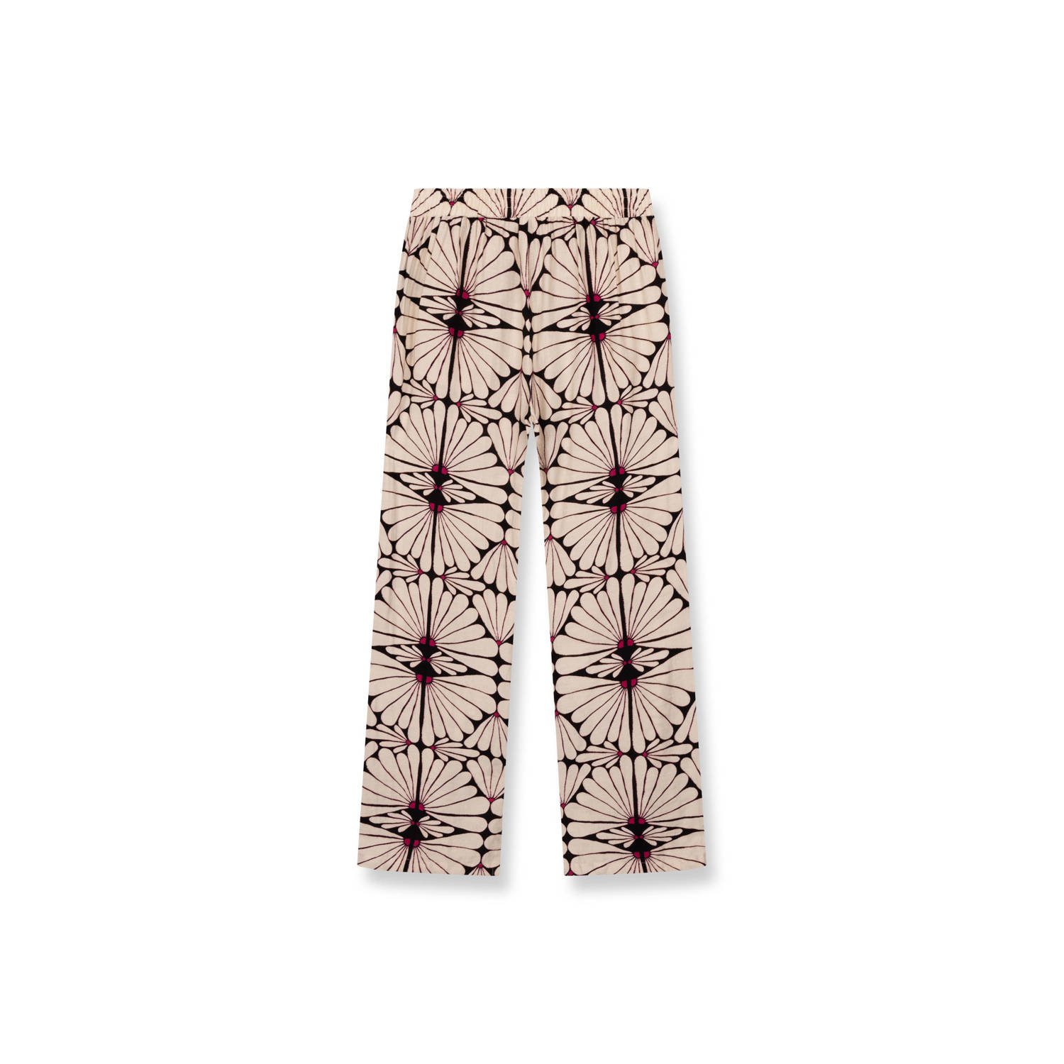 Refined Department wide leg regular waist broek beige