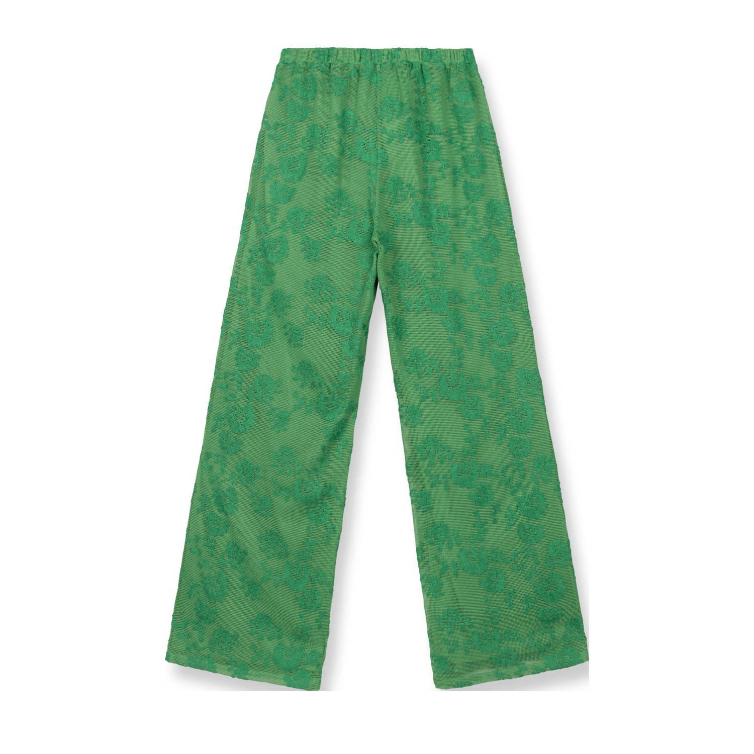 Refined Department wide leg regular waist broek groen