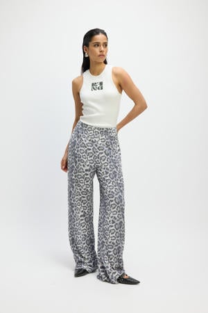 panterprint broek grijs