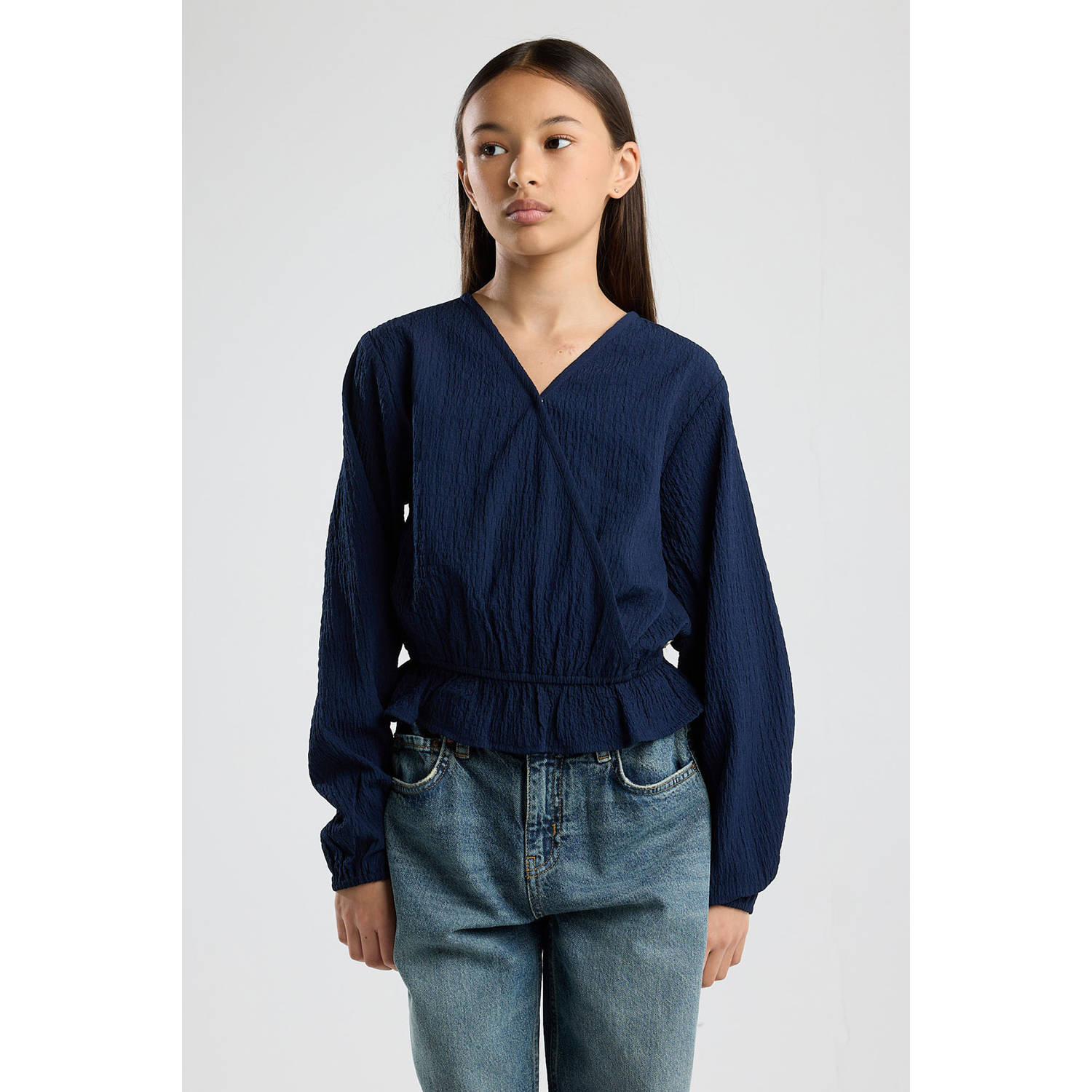 America Today blousetop donkerblauw