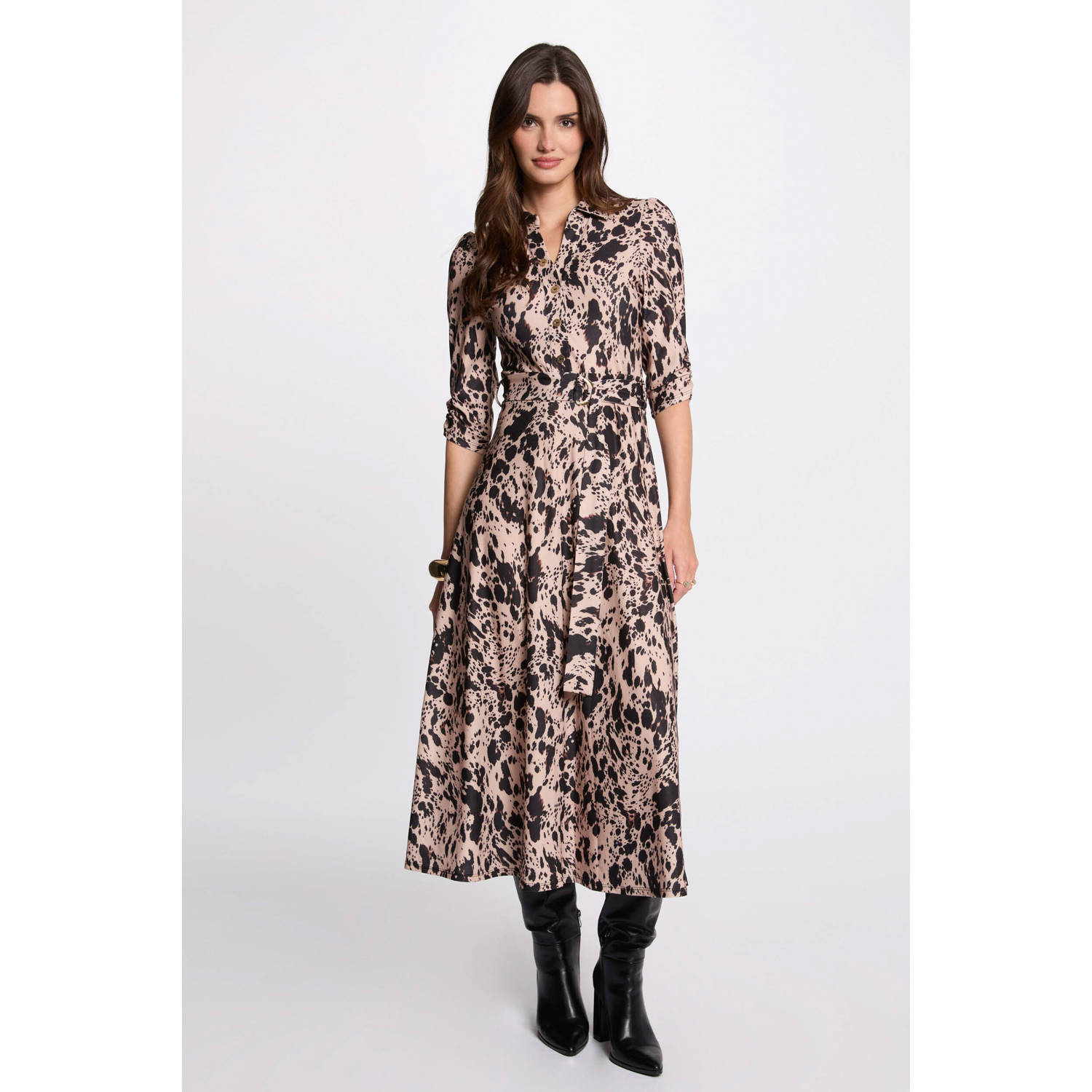 Morgan midi jurk lichtroze
