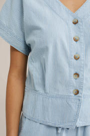 thumbnail: WE Fashion Blue Ridge top lichtblauw gestreept