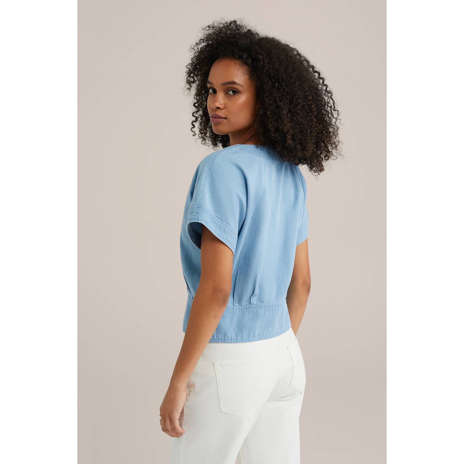 WE Fashion Blue Ridge top light blue denim