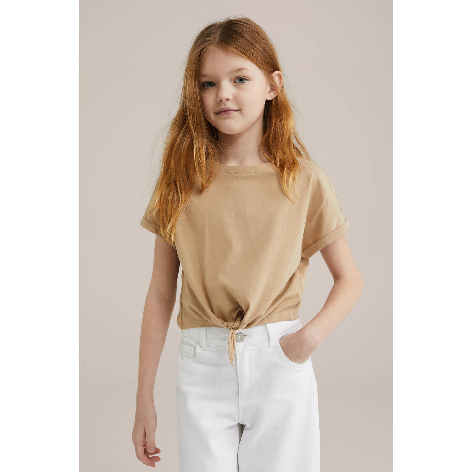 WE Fashion WE Fundamentals T-shirt lichtbruin