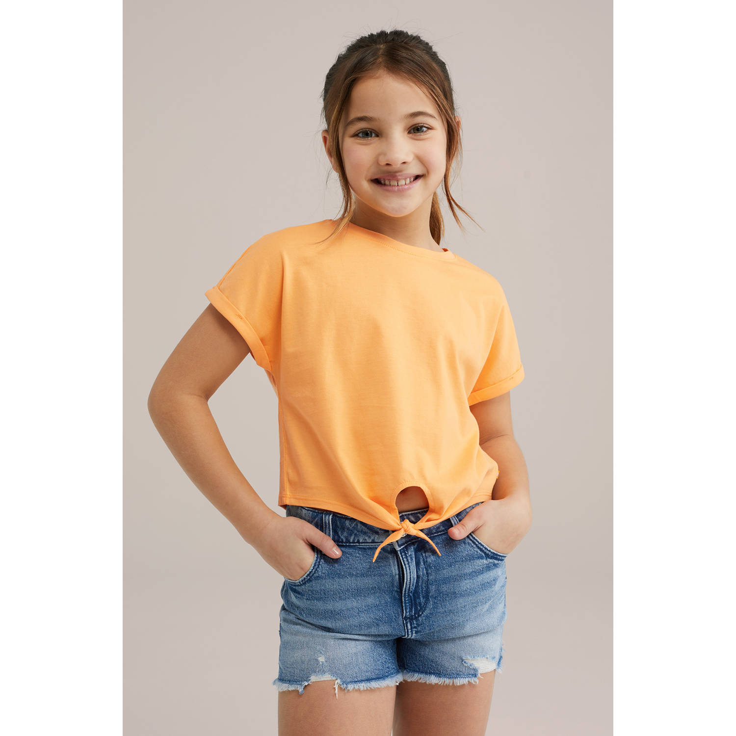WE Fashion WE Fundamentals T-shirt oranje