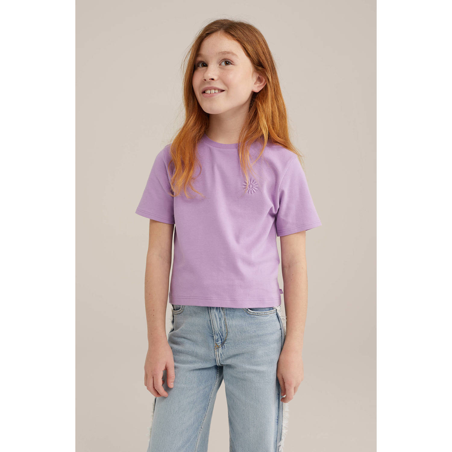 WE Fashion T-shirt (set van 2) lila