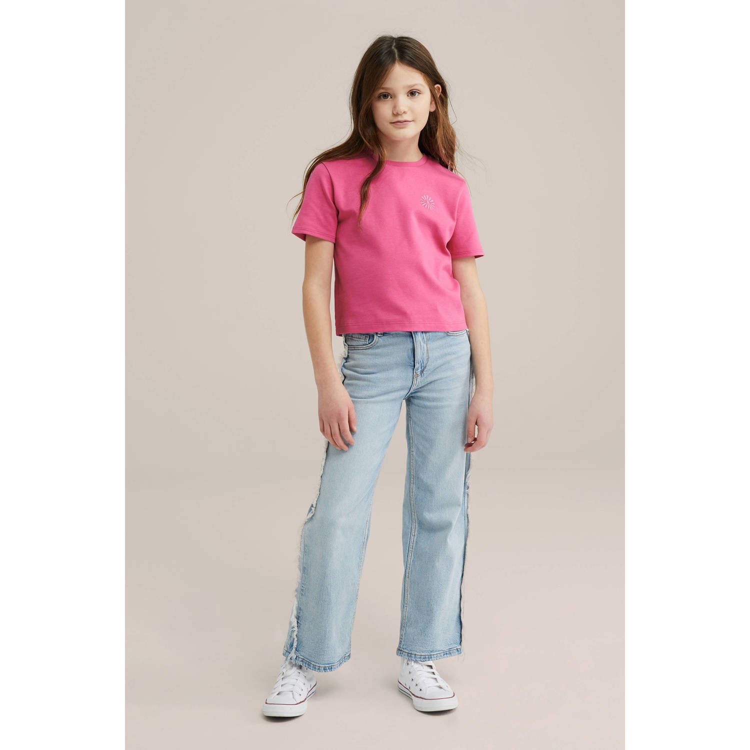 WE Fashion T-shirt (set van 2) roze
