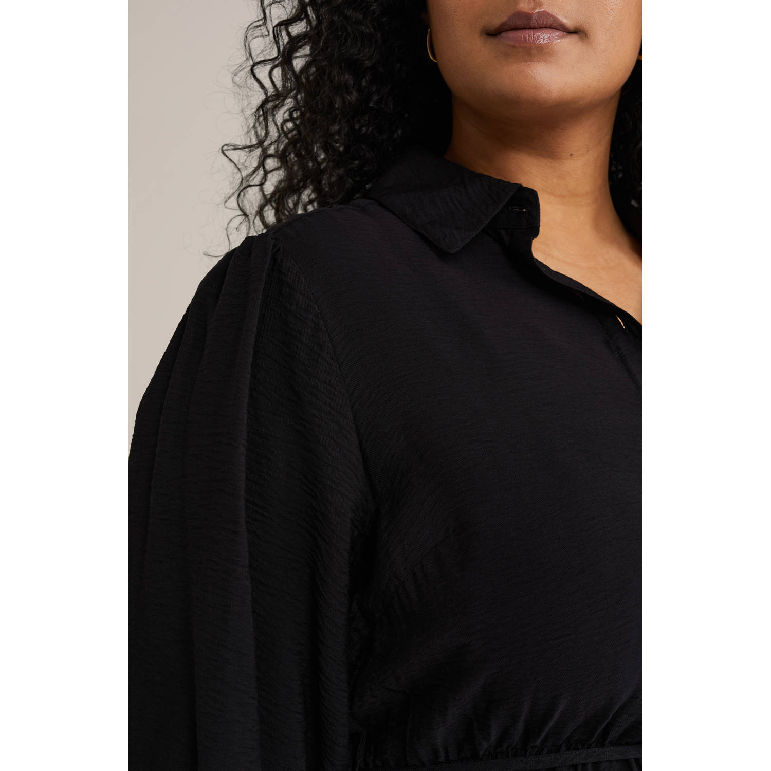 WE Fashion Curve korte jurk zwart