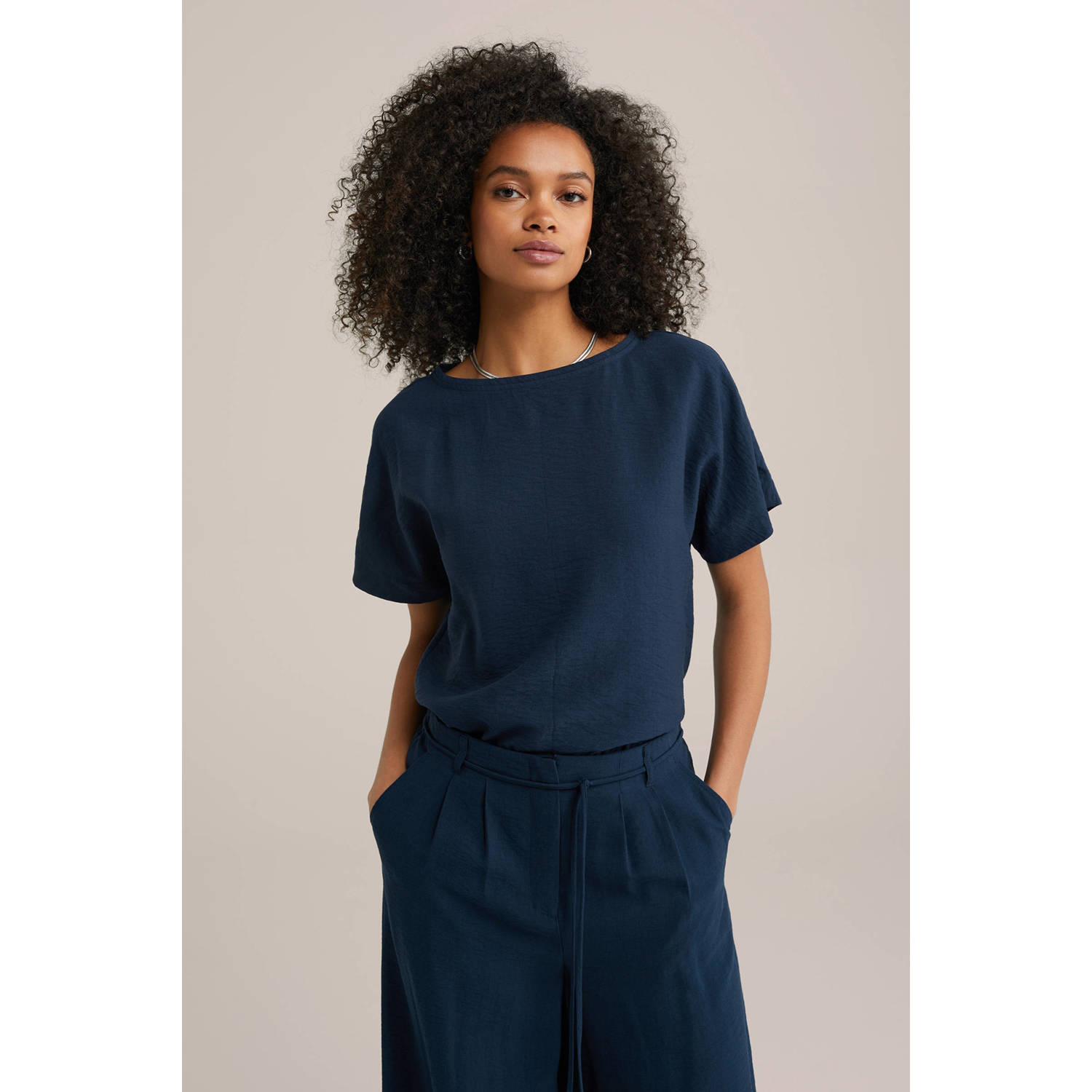 WE Fashion top donkerblauw