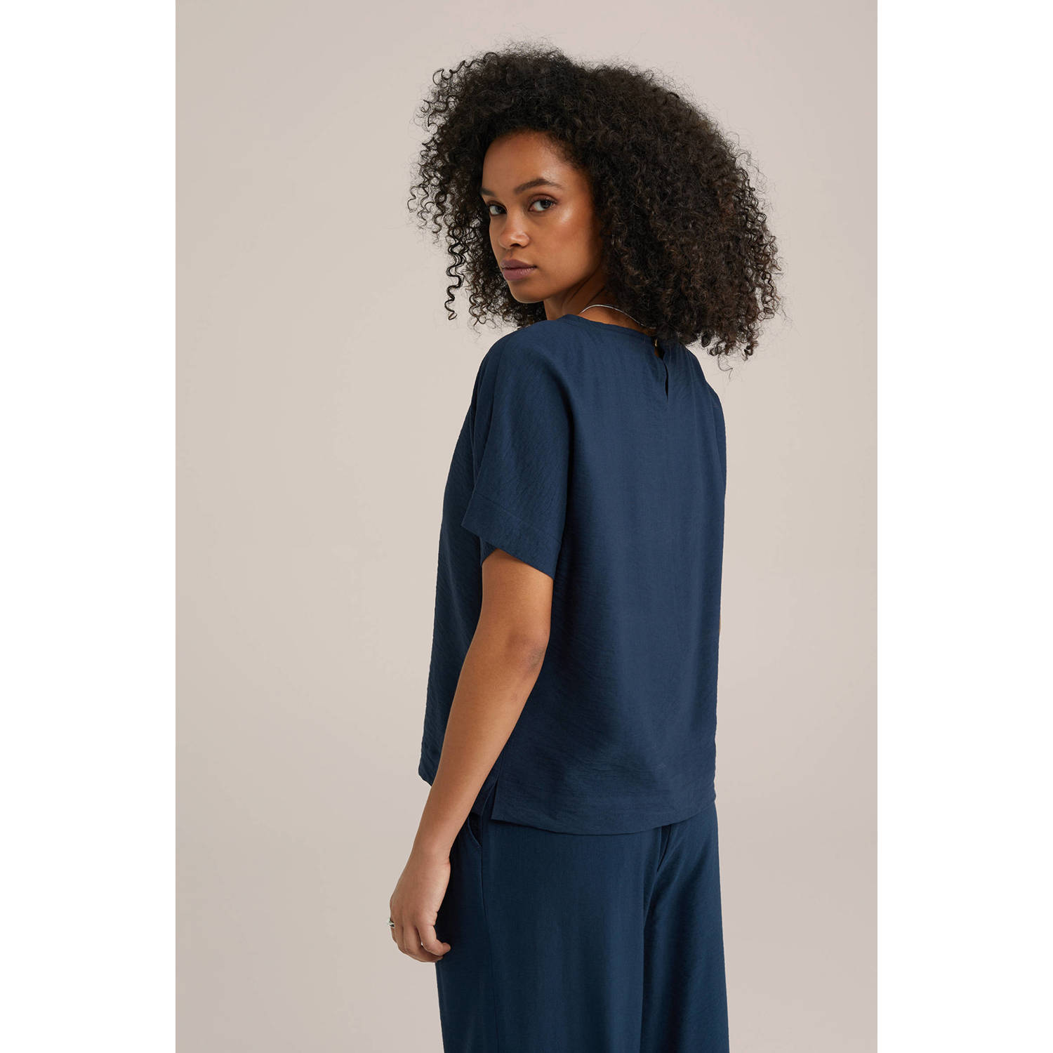 WE Fashion top donkerblauw