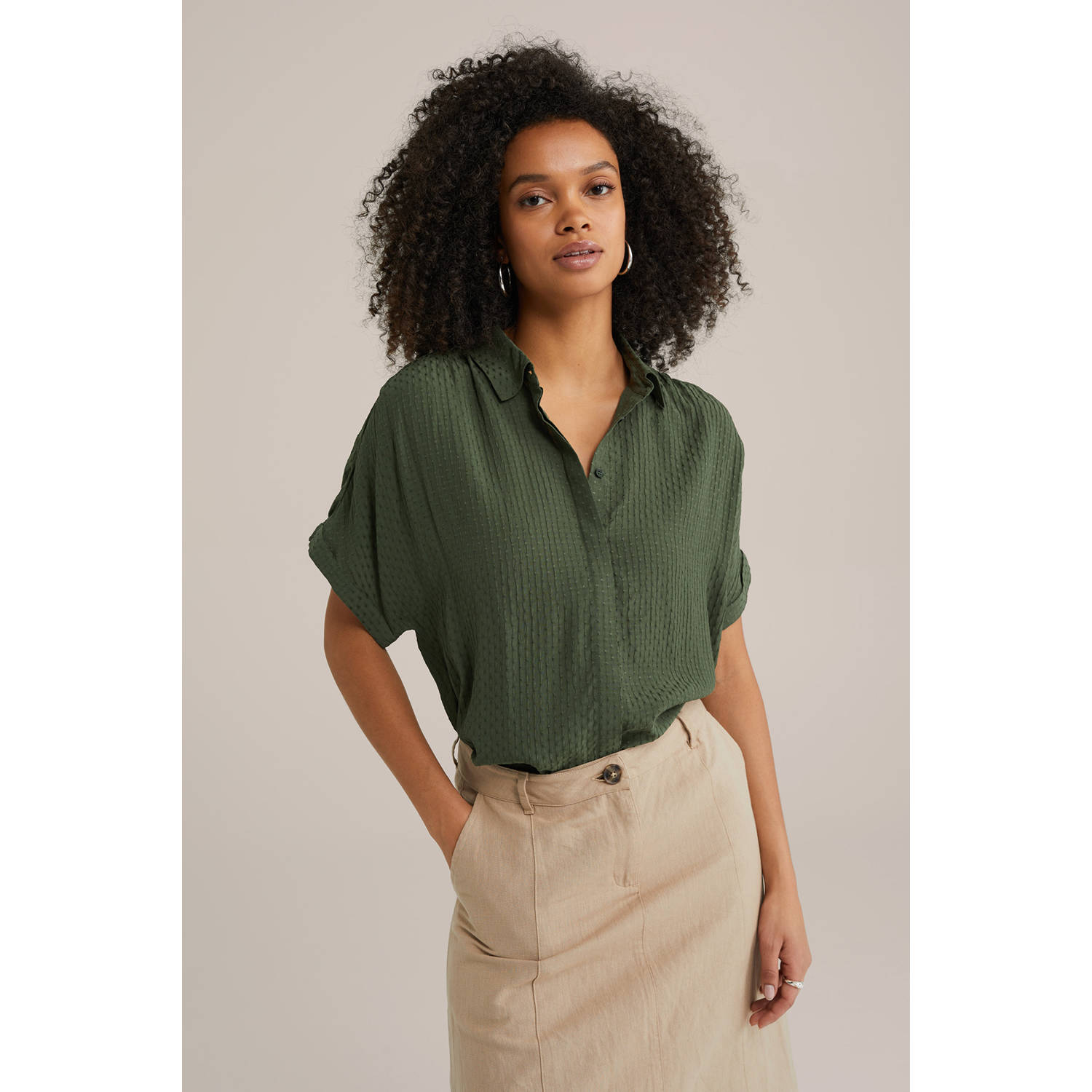 WE Fashion blouse donkergroen