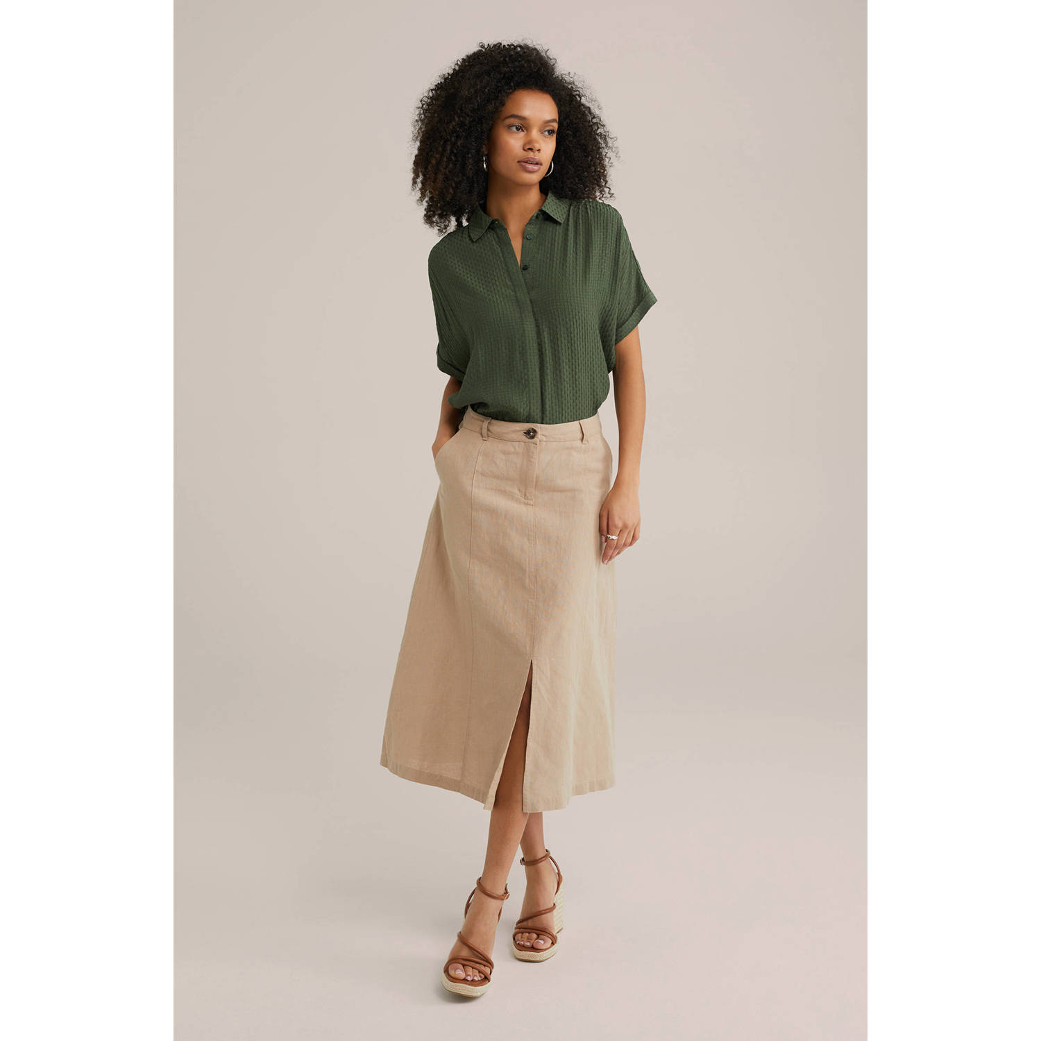 WE Fashion blouse donkergroen