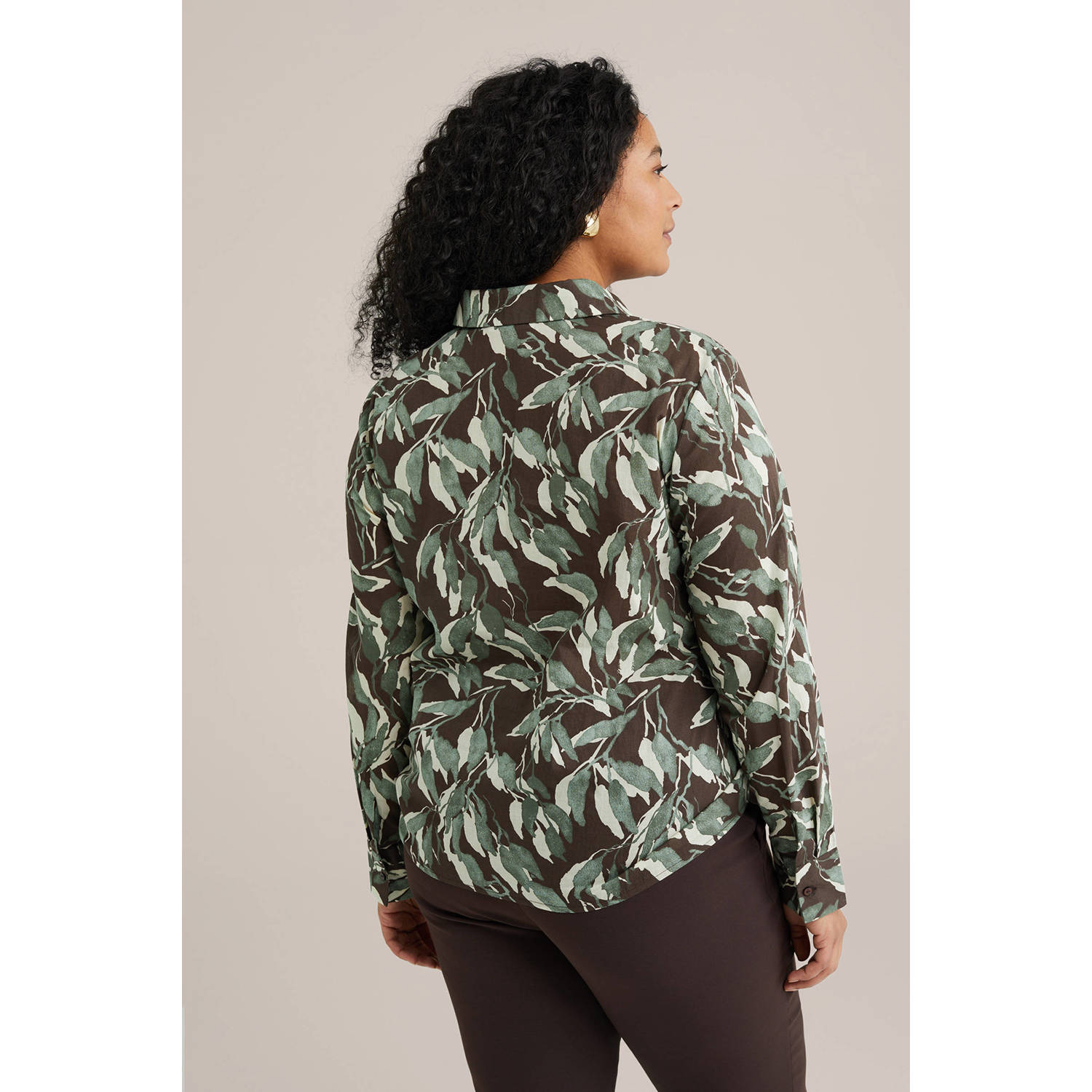 WE Fashion Curve blouse bruin