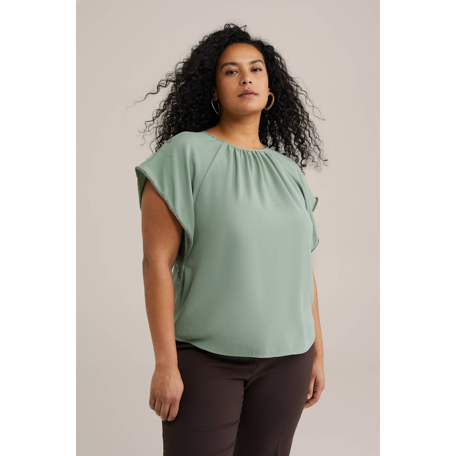 WE Fashion Curve blousetop groen